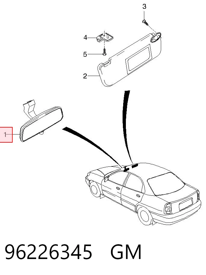96226345 Opel Салоне дзеркало заднього виду