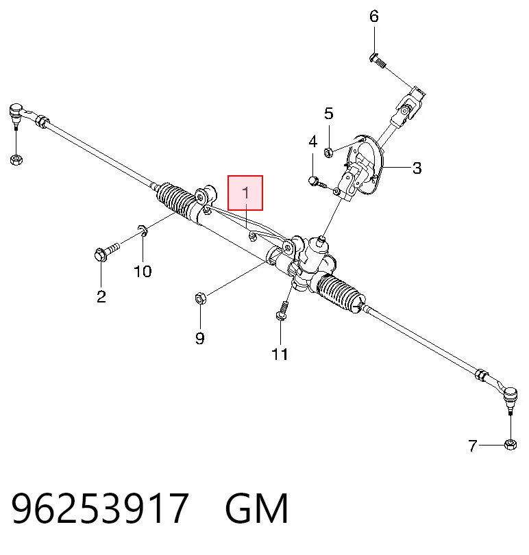 96253917 Peugeot/Citroen Рейковий рульовий механізм