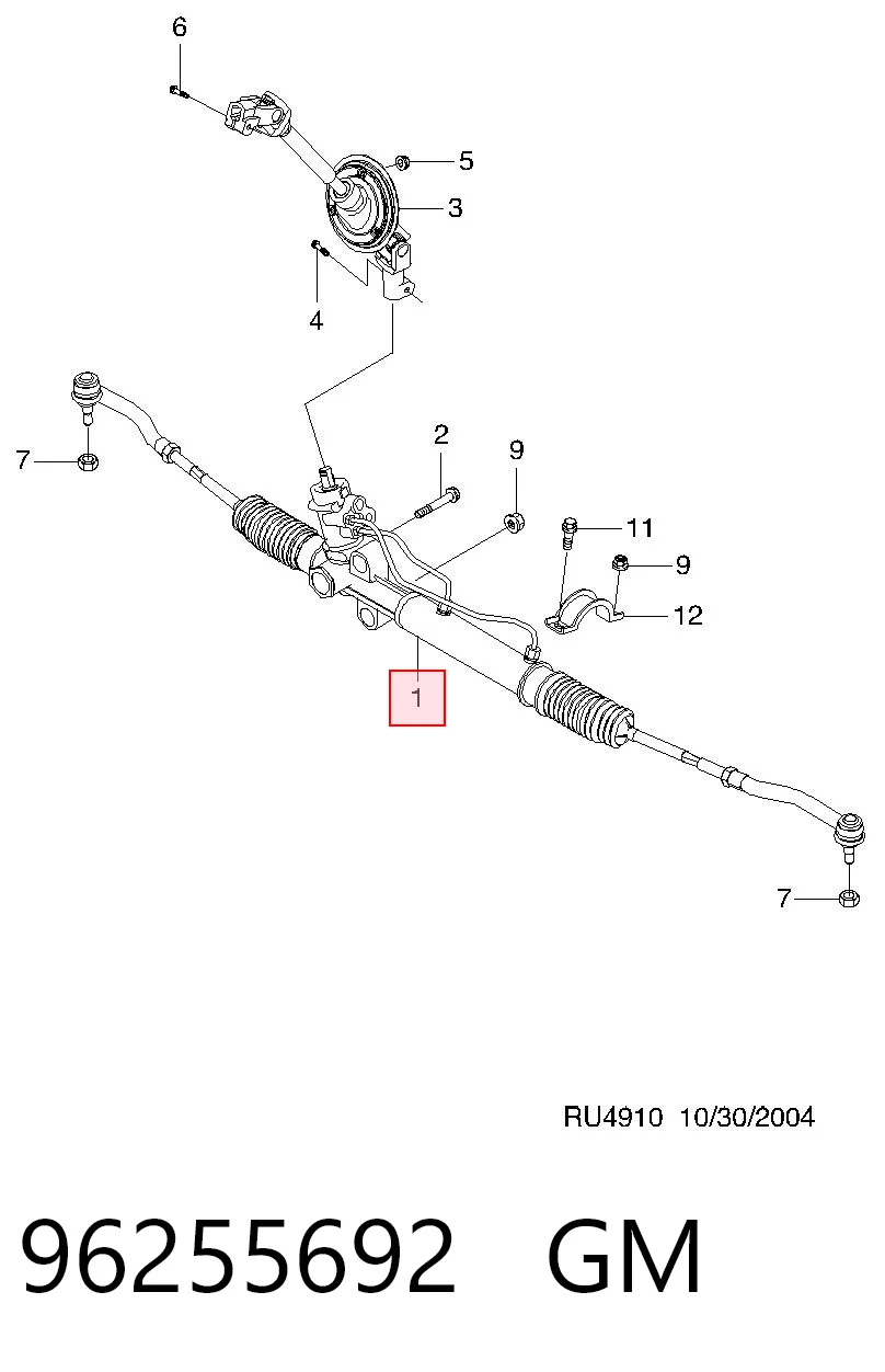 Кермова рейка Opel 96387635