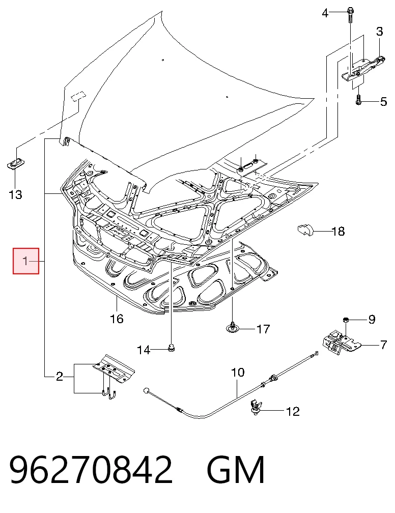 Капот на Daewoo Nubira II J15