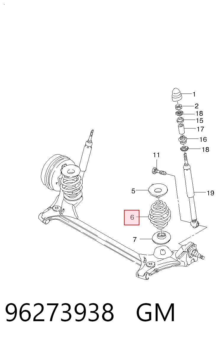 Купити 96273938 Opel Задні пружини