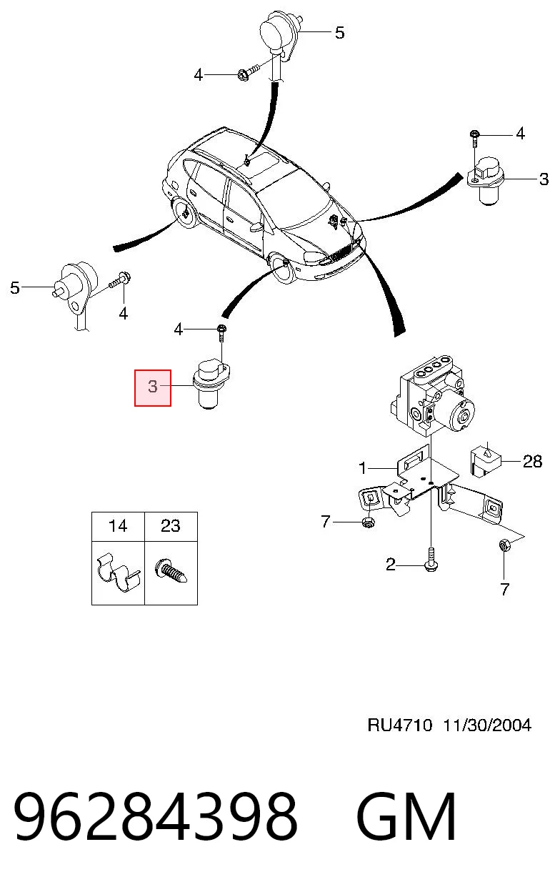 Датчик ABS передній Opel 96473225 ціна, від 21.14 USD