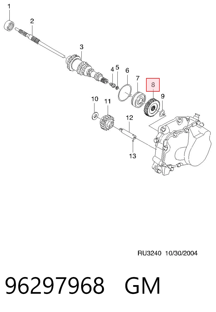 96297968 Opel Шестерня 5-й передачі, ведуча