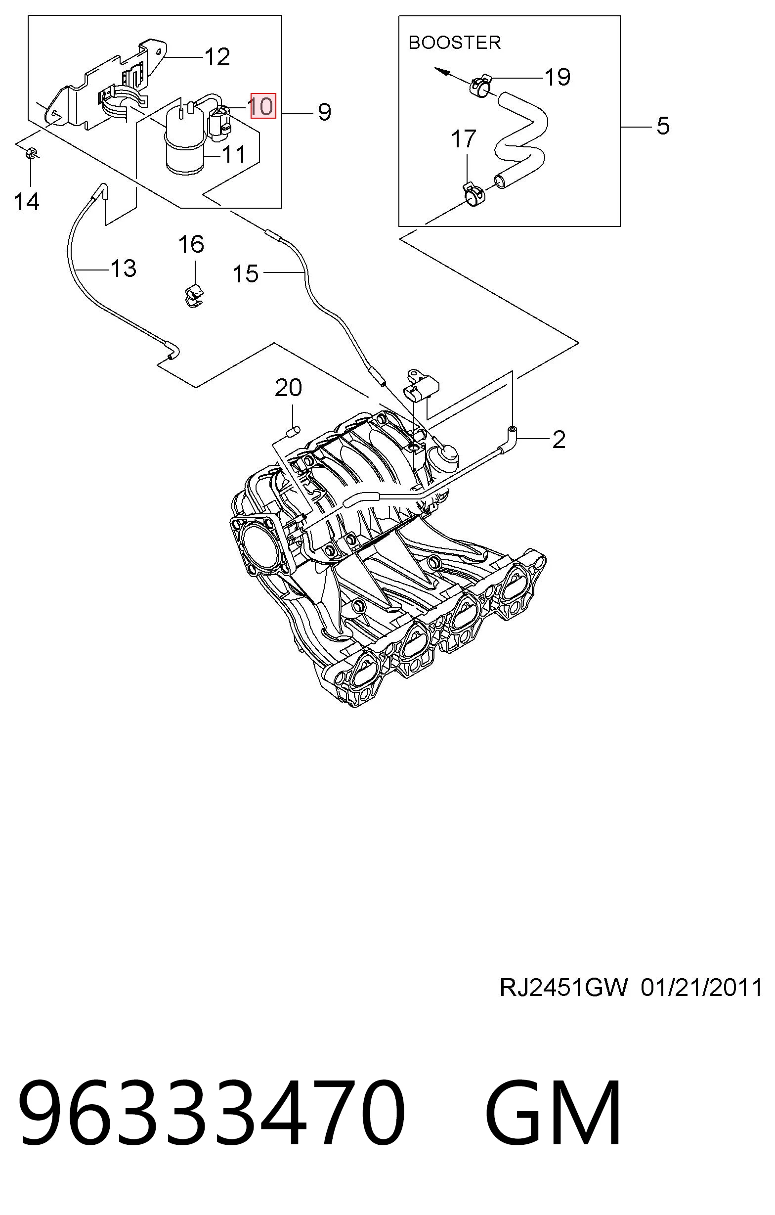 Клапан соленоїд регулювання заслонки EGR KAP 25183354 ціна, від 10.95 USD