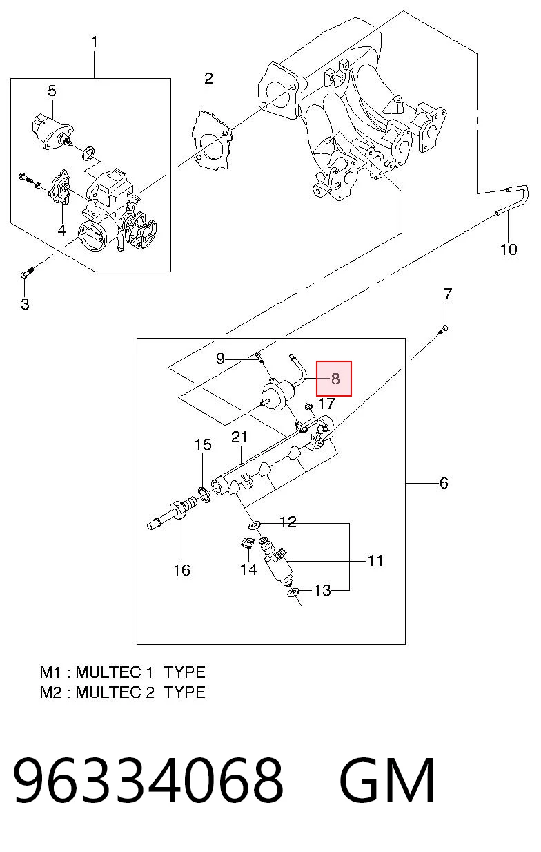 96334068 Opel Регулятор тиску палива