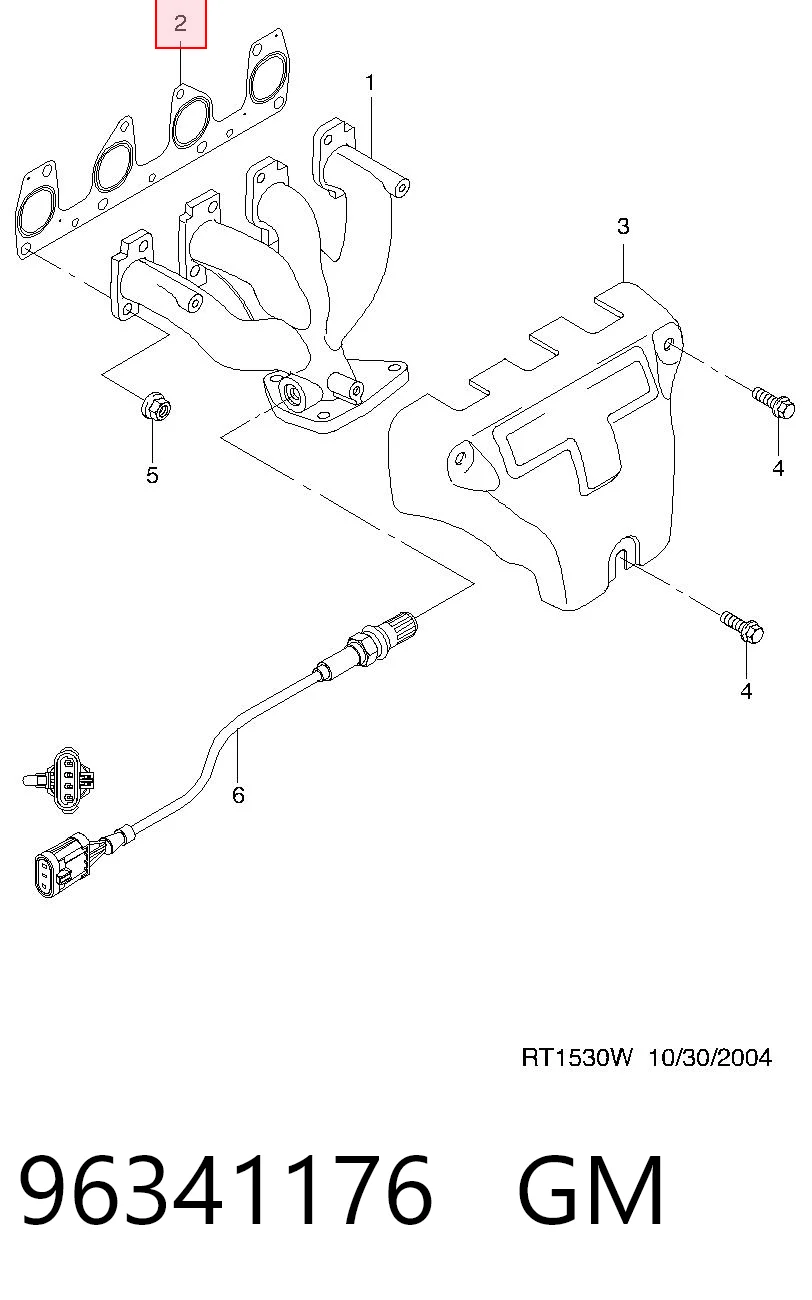 P96341176 Parts-Mall Прокладка випускного колектора