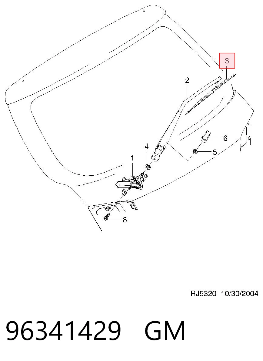 Задня щітка 96341429 Opel