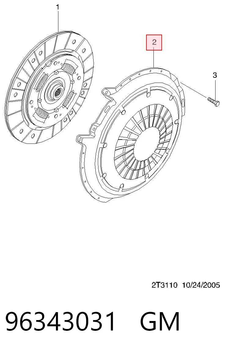 96343031 Opel Натискний диск зчеплення