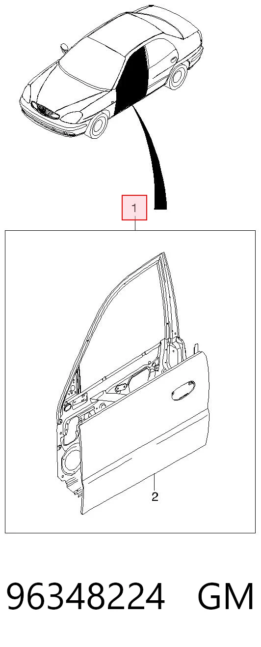 Дверь передня ліва на Daewoo Nubira I J10, J15