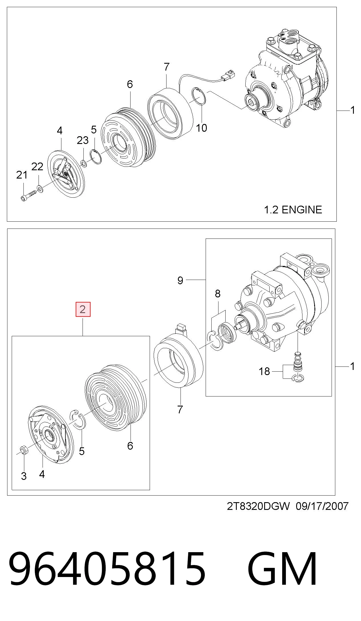 Шків компресора кондиціонера Opel 96408442 ціна, від 174.96 USD