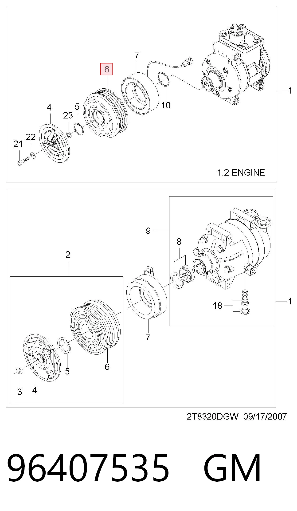 Купити 96408442 Opel Шків компресора кондиціонера