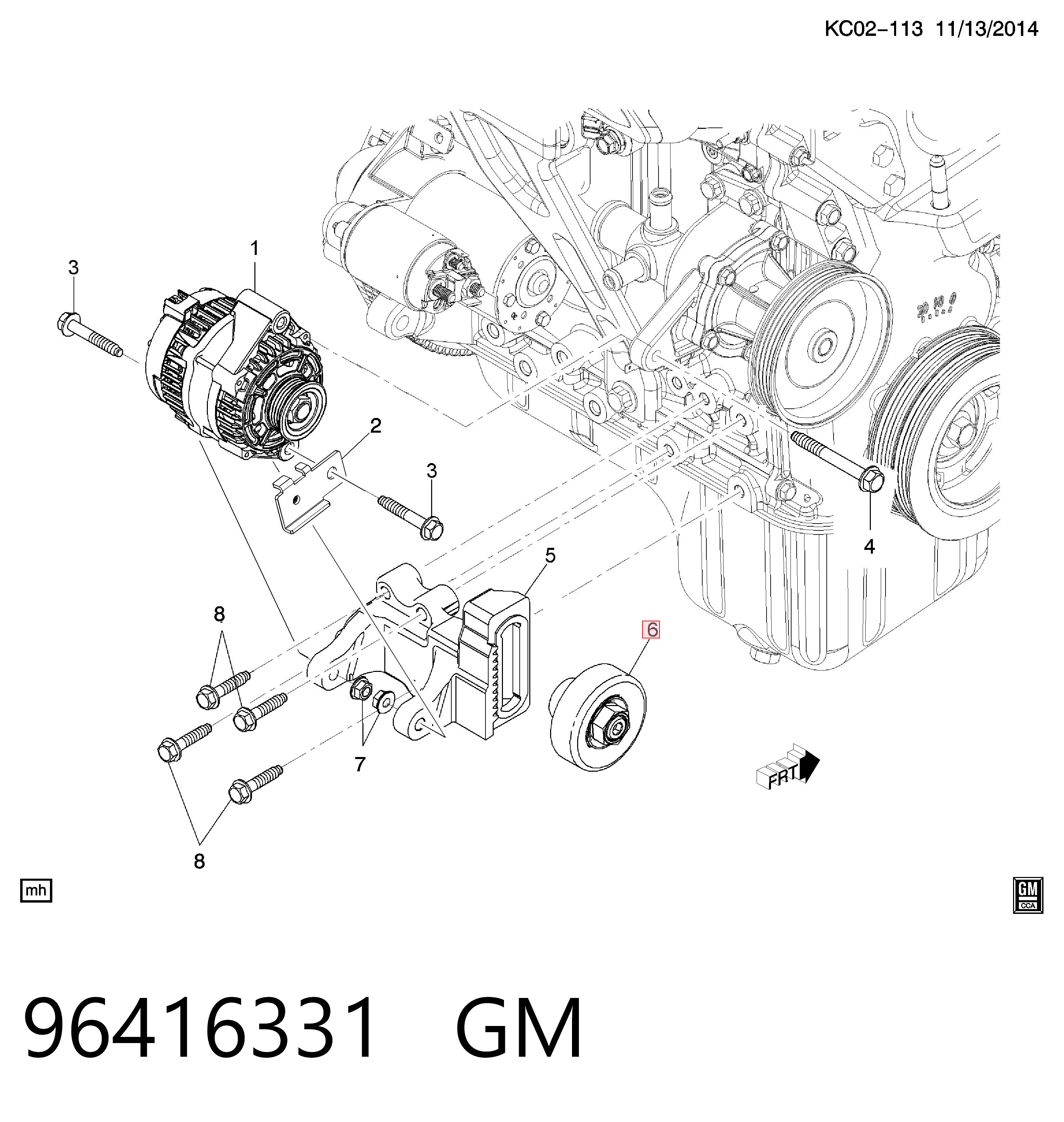Купити 96416331 Opel Натяжний ролик