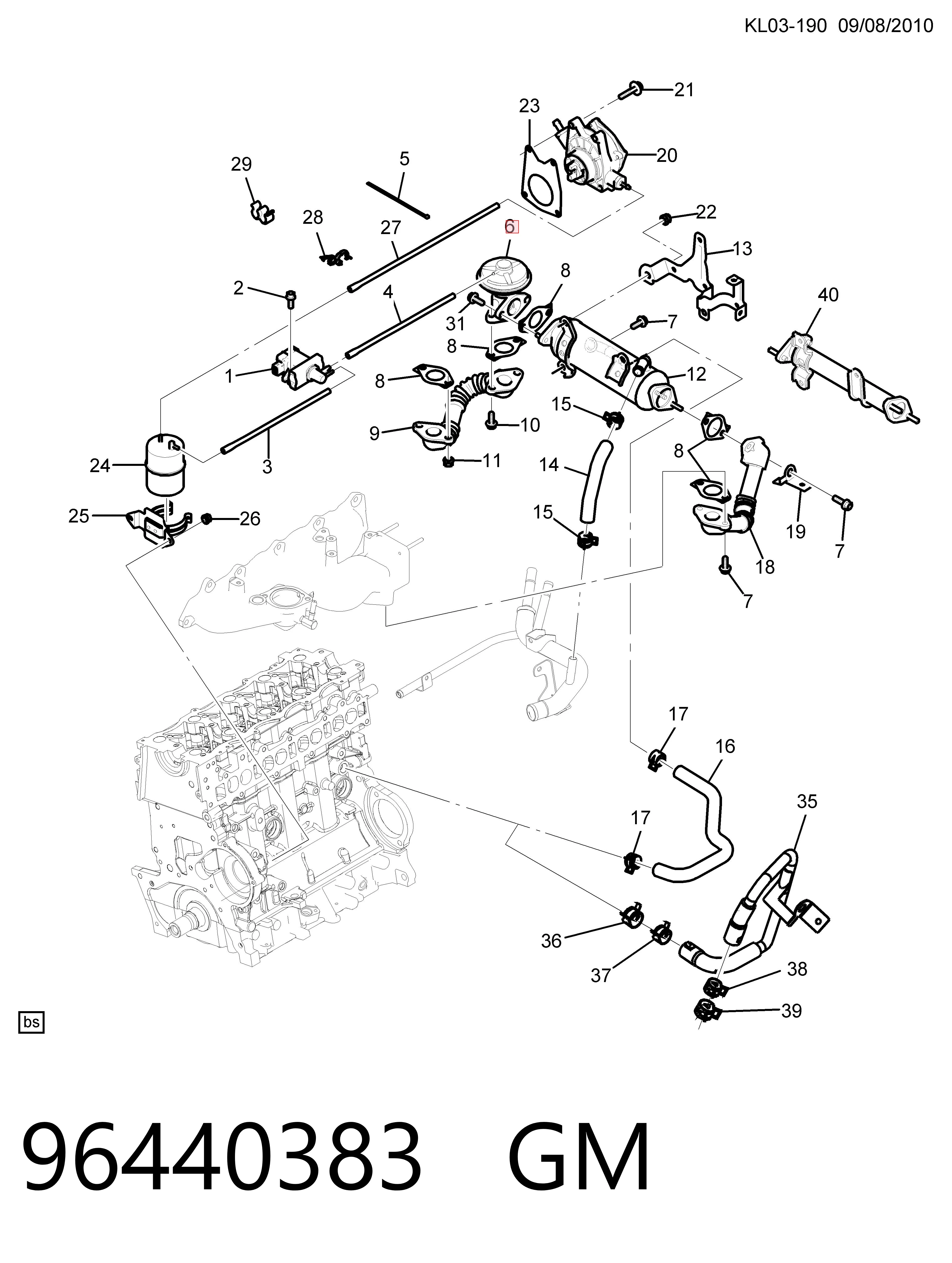 Клапан EGR Peugeot/Citroen 96440383 ціна, від 54.05 USD