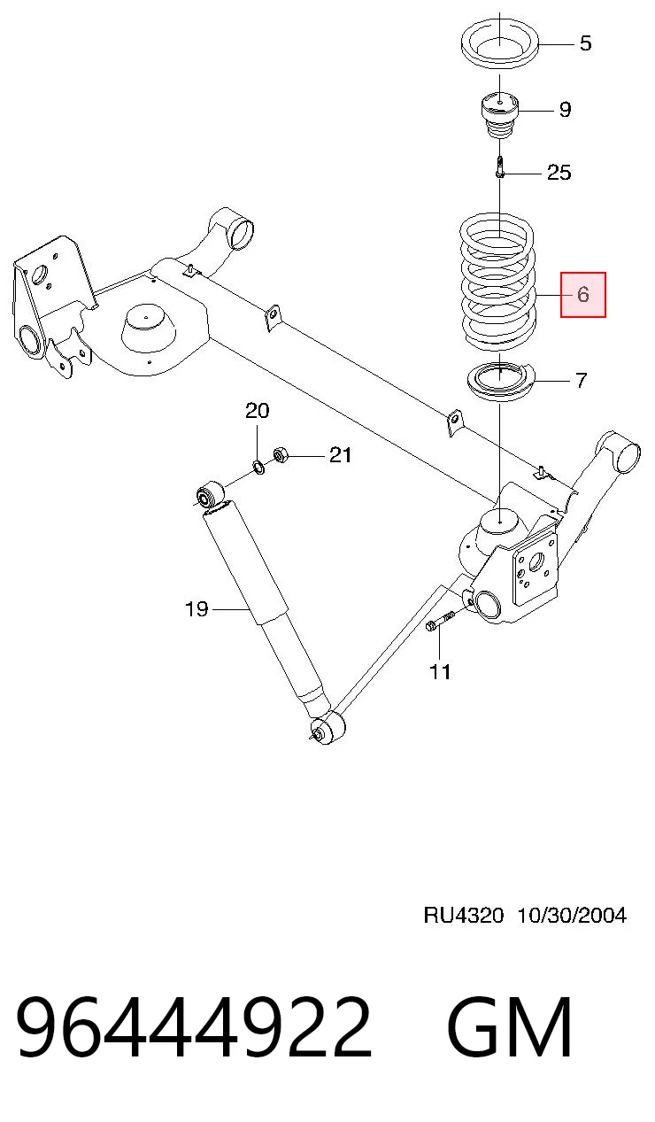 Пружина задня Opel 96261065 ціна, від 36.04 USD