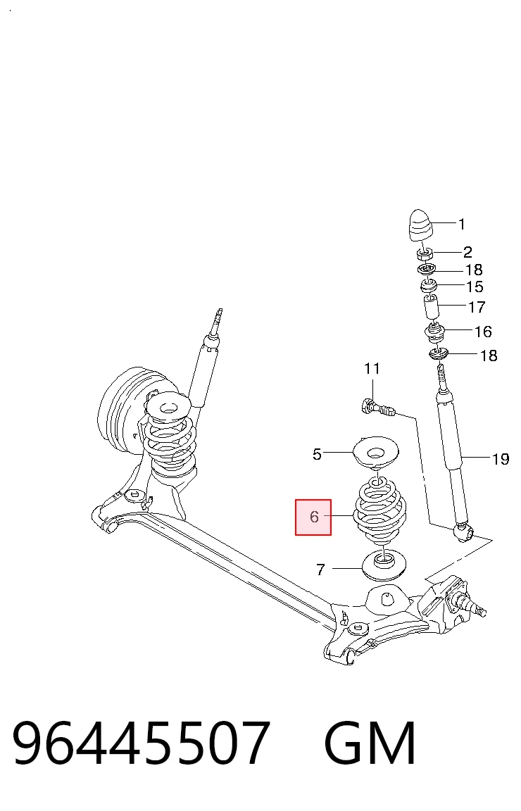 Задні пружини 96273938 Opel