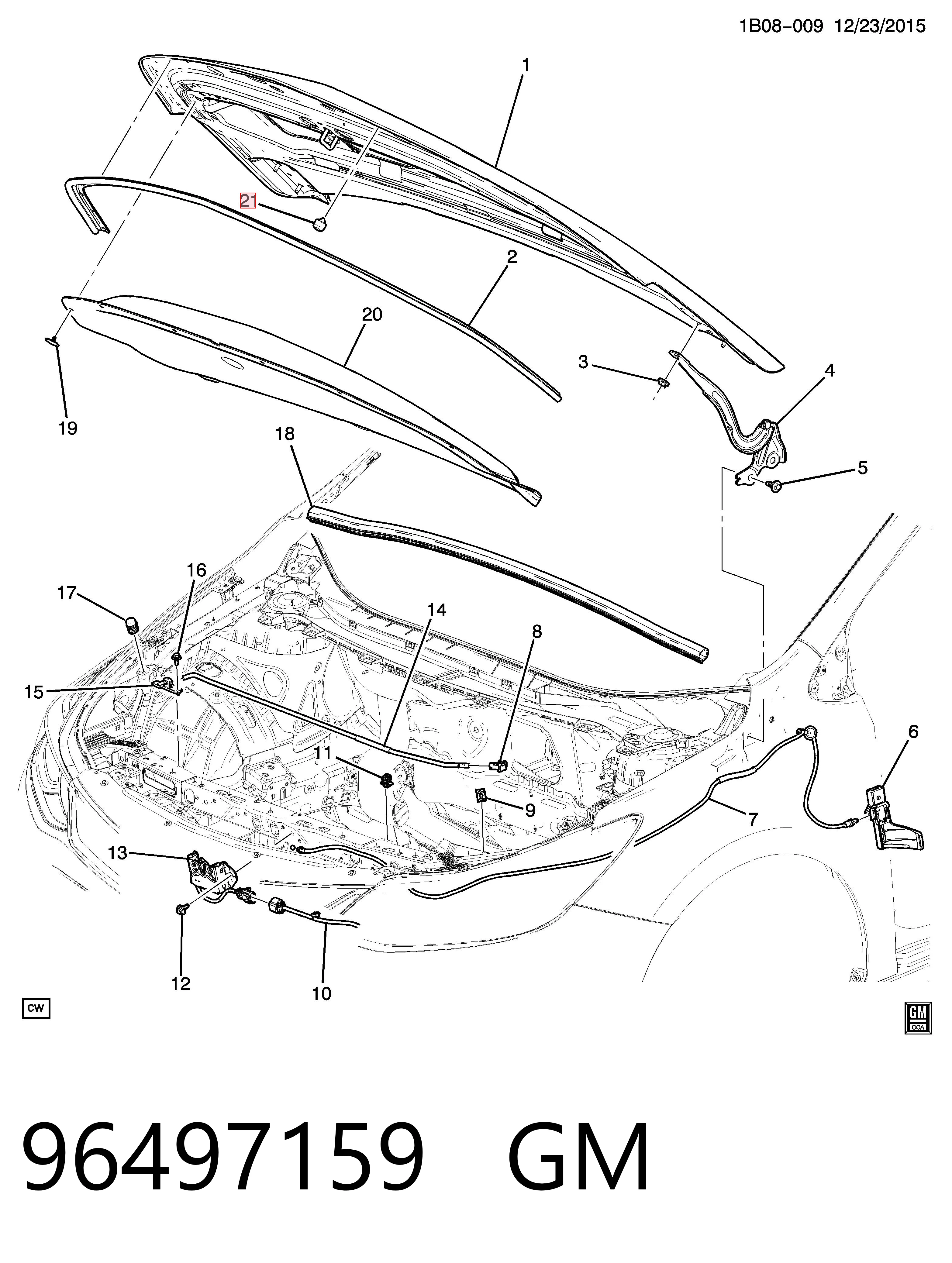 96497159 Peugeot/Citroen Буфер / відбійник капота