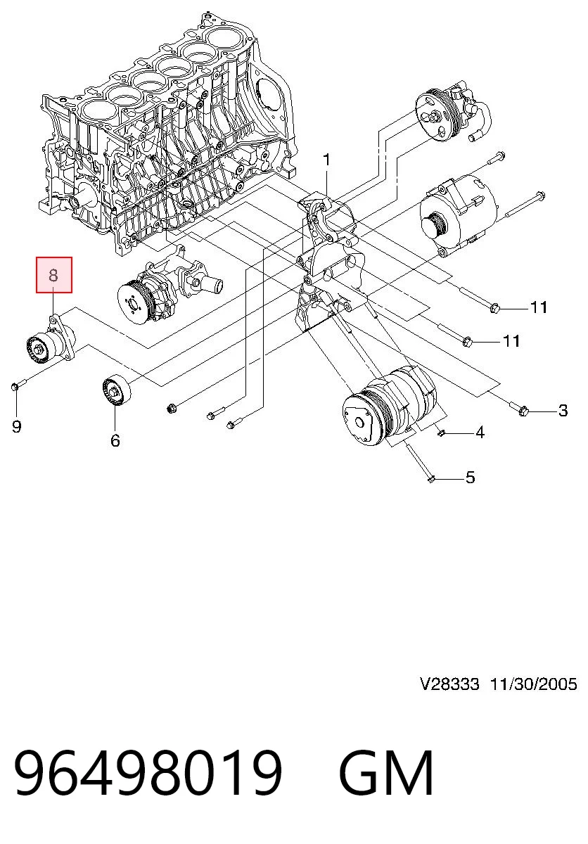 Натягувач приводного ременя Opel 25187591 ціна, від 33.32 USD