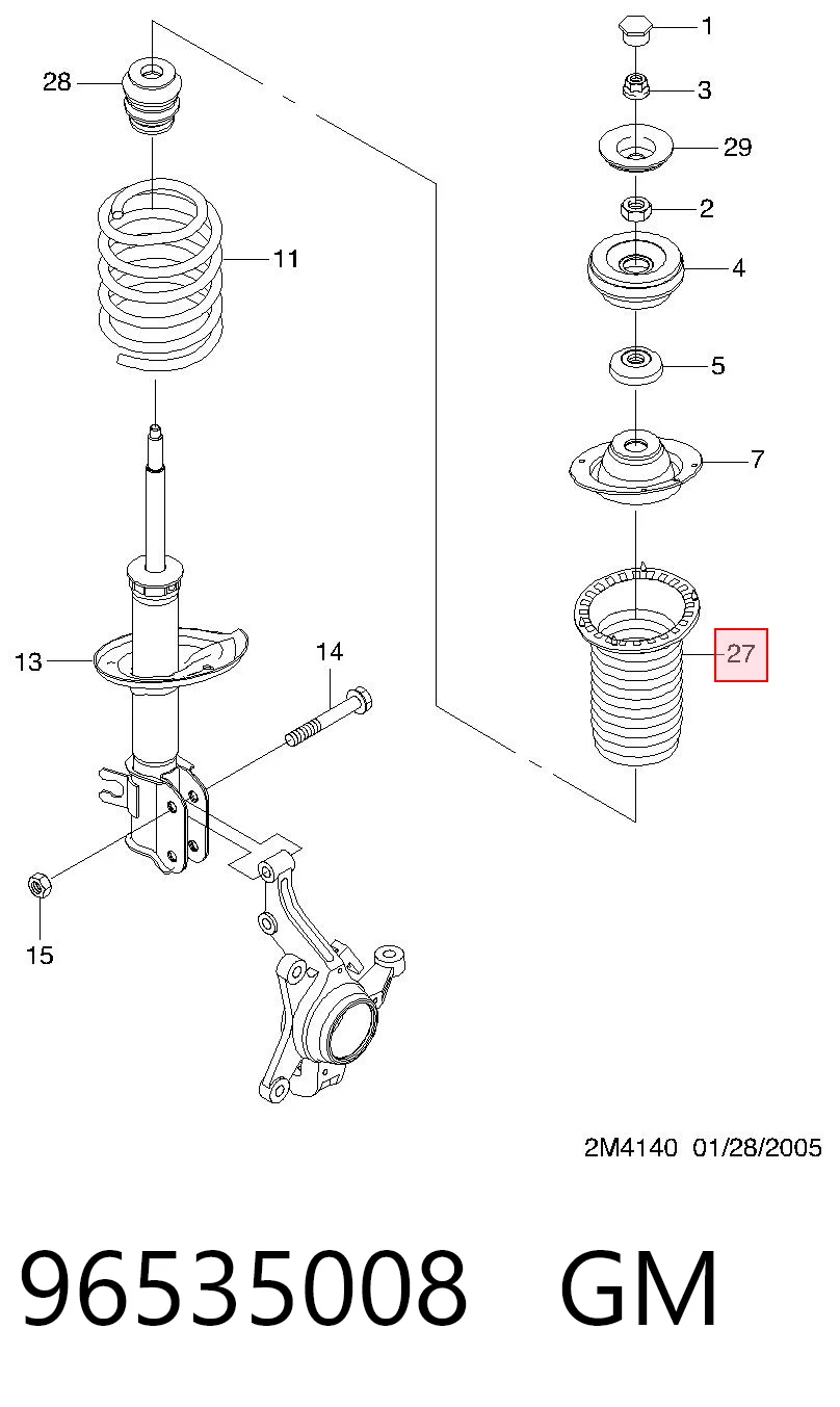 Чохол амортизатора переднього Parts-Mall P96535008