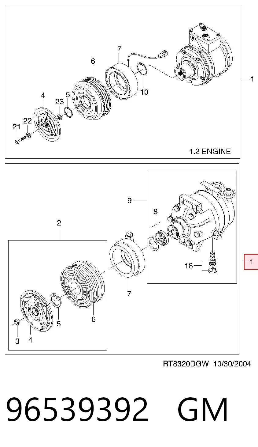 Компресор системи кондиціювання Chevrolet Aveo II седан (T250, T255) (2005 - 2011) ціна, від 181.27 USD