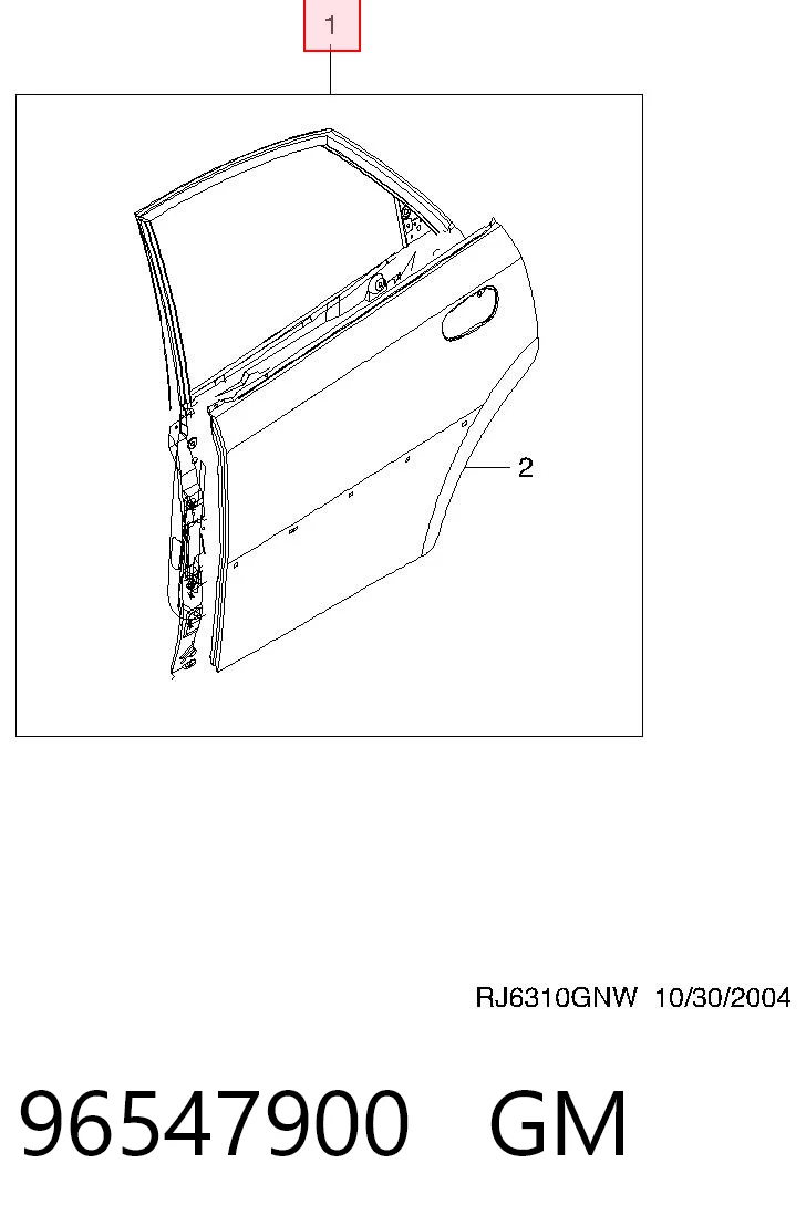 Двері пасажирські задні праві на Chevrolet Lacetti  J200