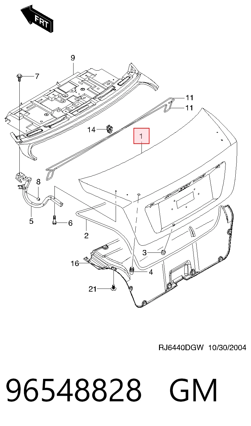 95366750 Opel Кришка багажника