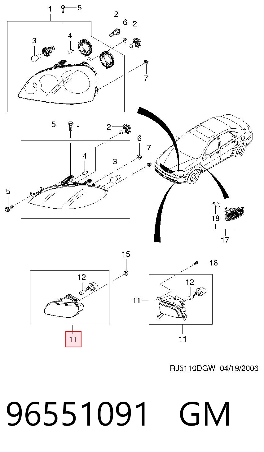Туманка ліва Opel 95169824 ціна, від 10.49 USD