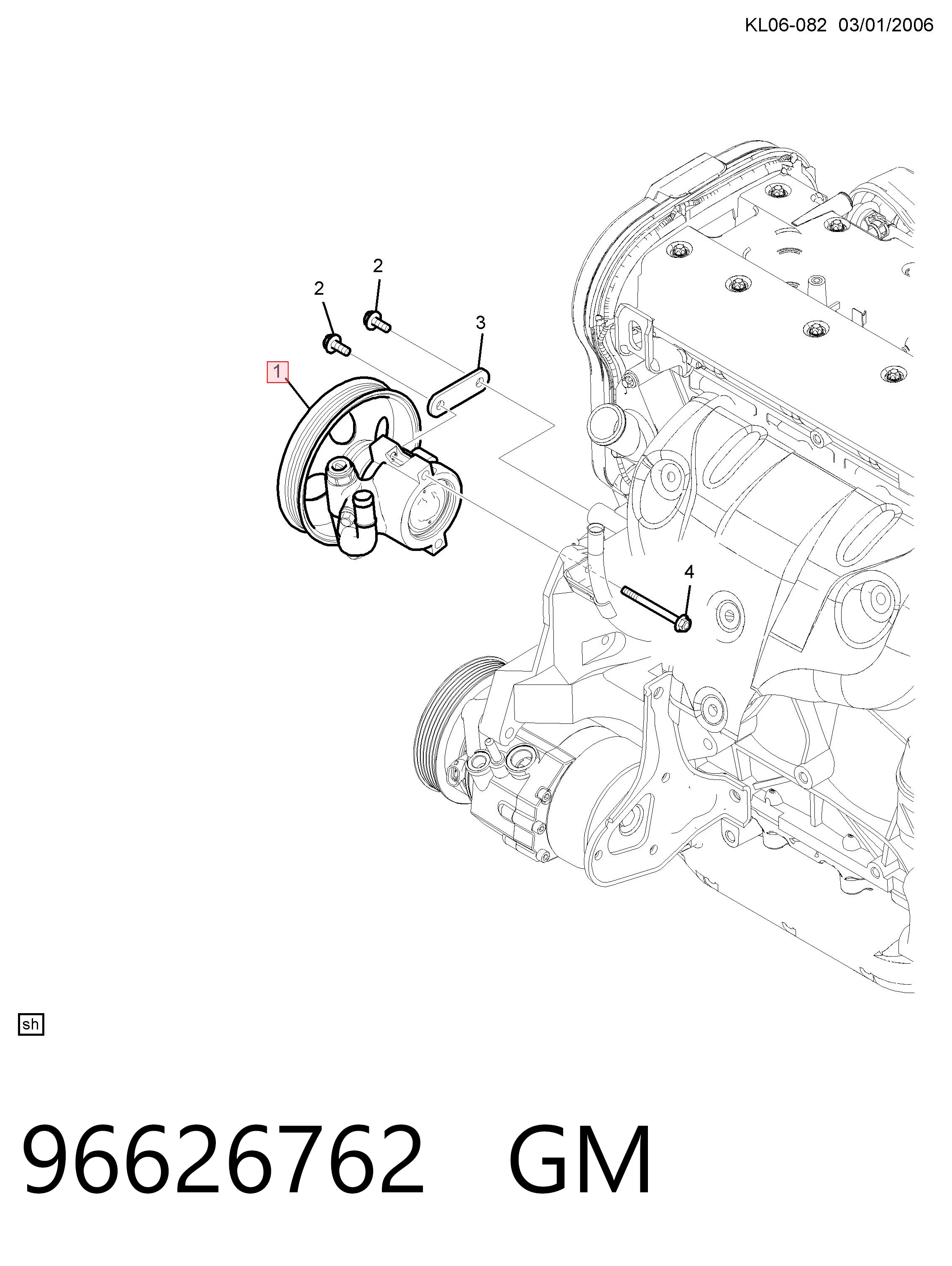 96626762 General Motors Насос гідропідсилювача