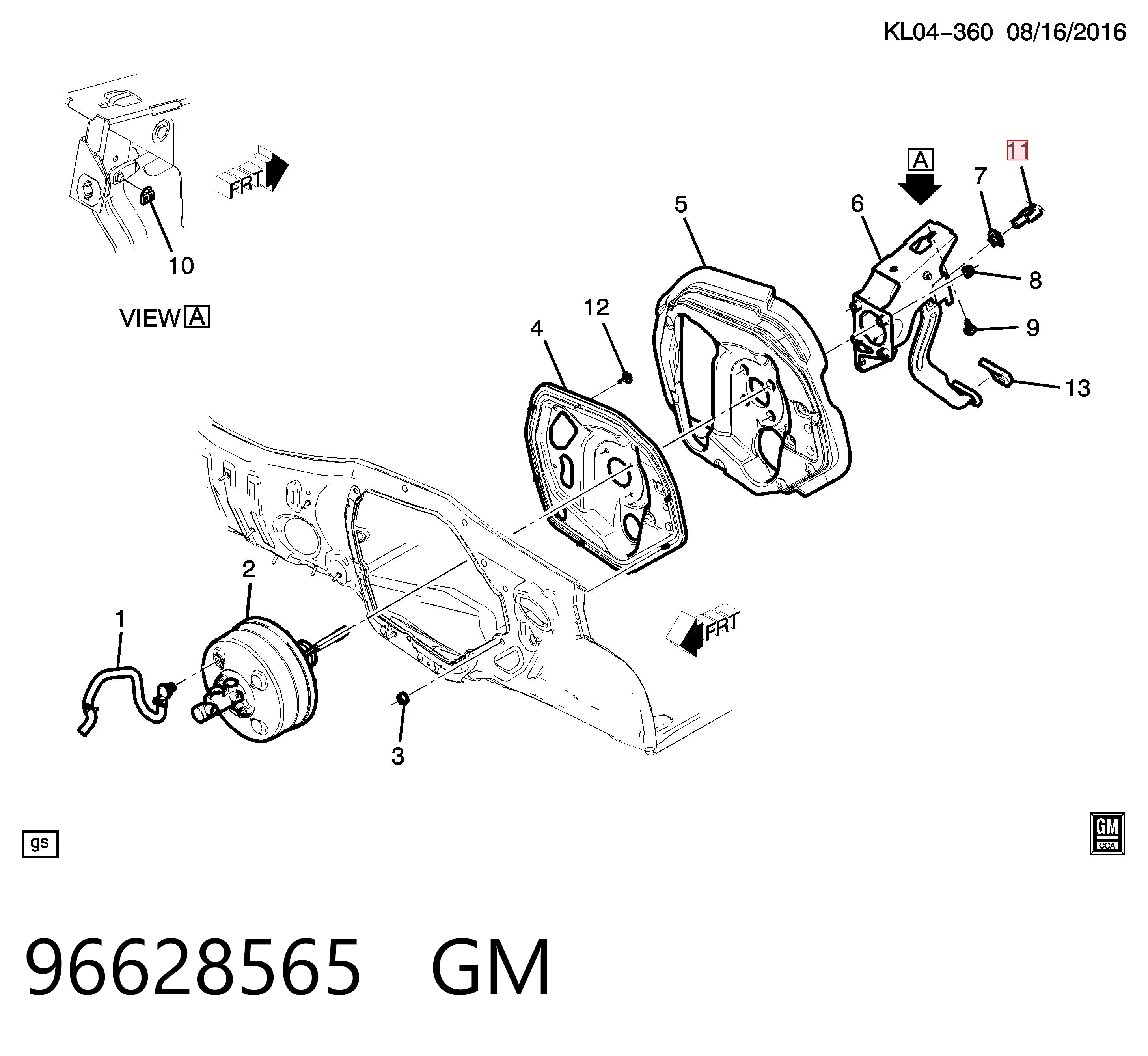 96628565 General Motors Лягушка стоп-сигналу