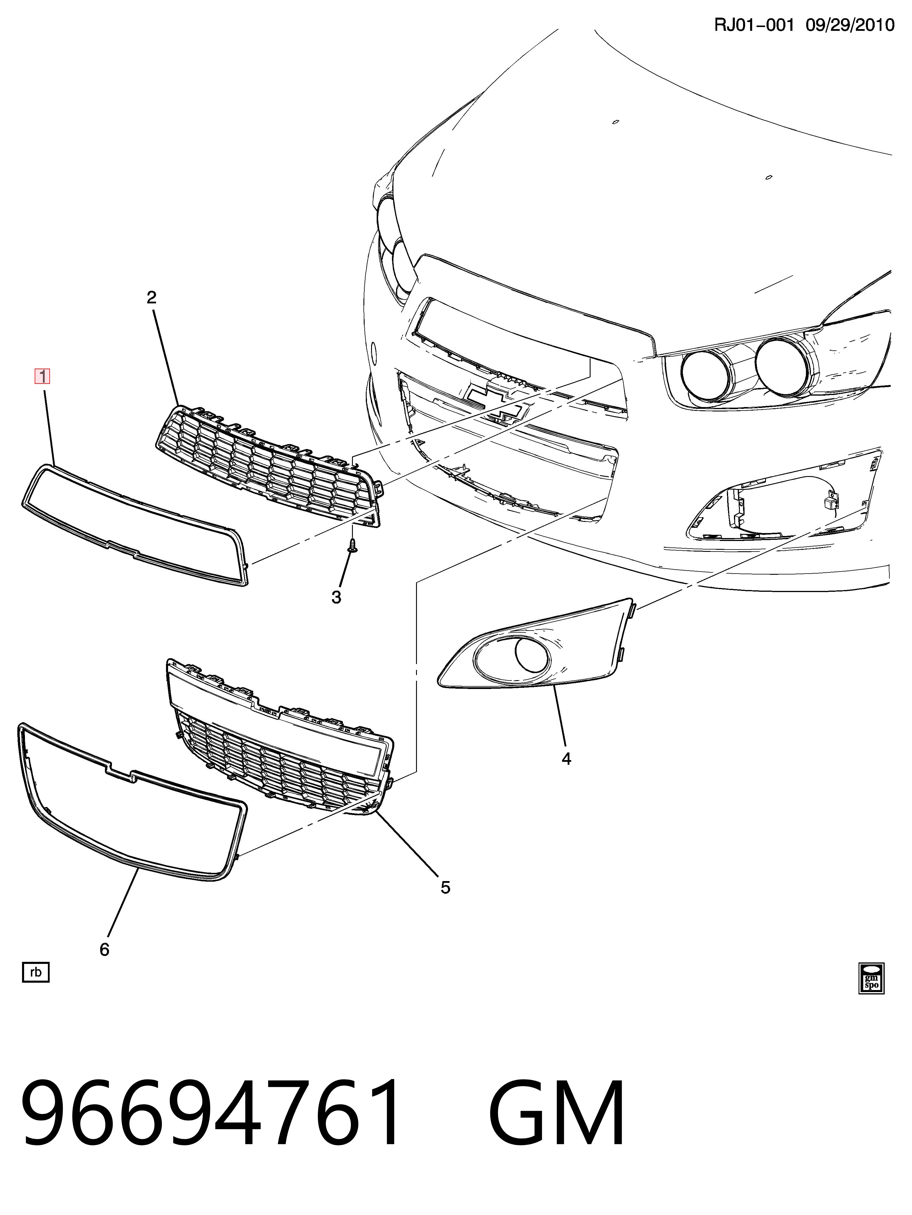 96694761 Opel Решітка радіатора