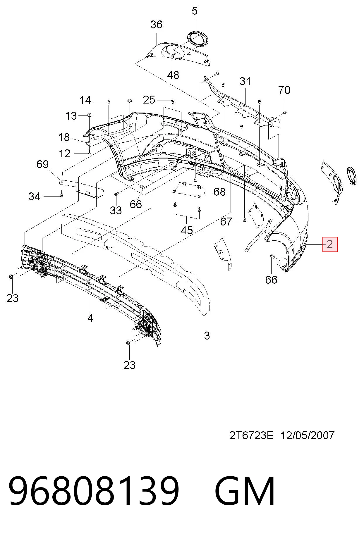 96808139 Opel Бампер передній в зборі