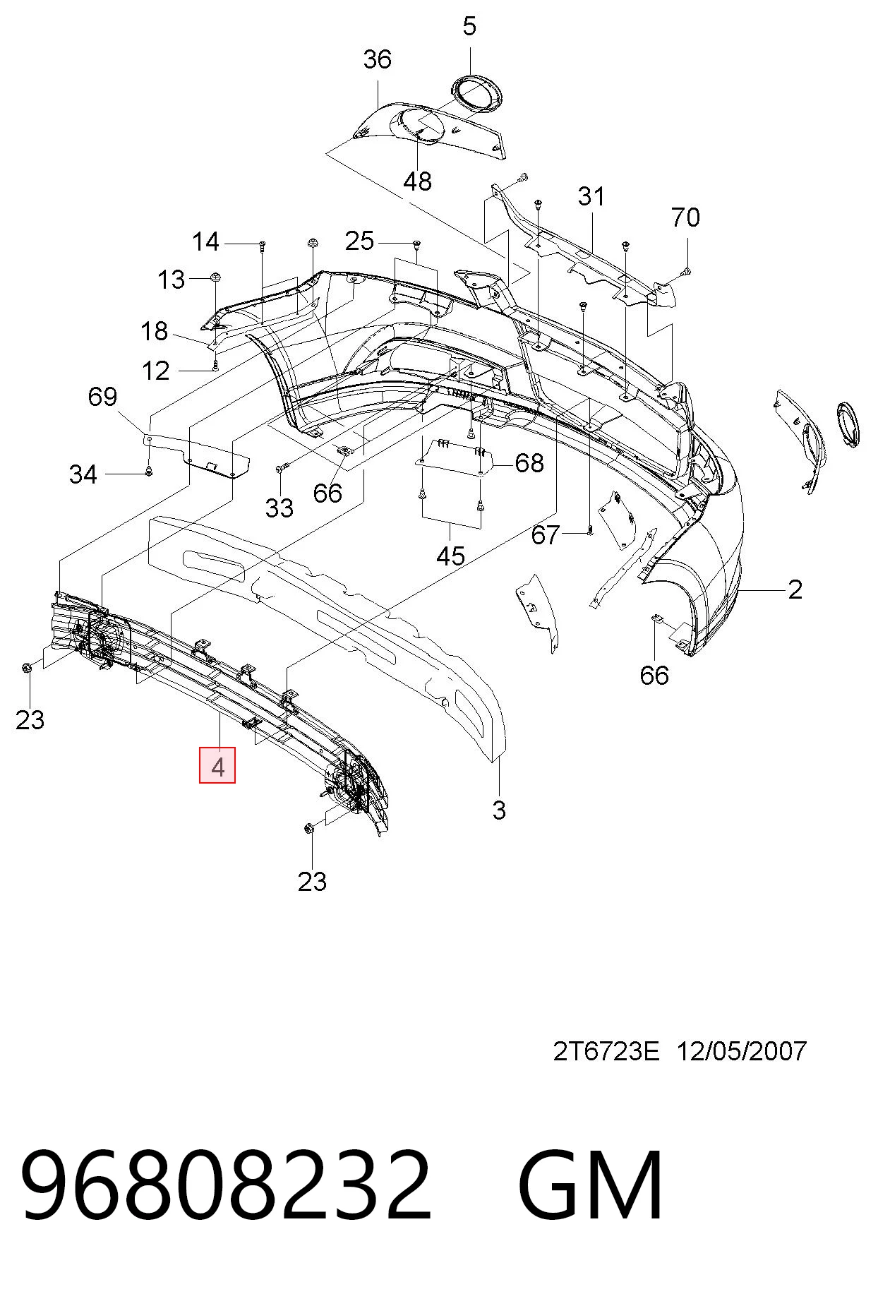 Шина бампера переднього Opel 96808232 ціна, від 49.49 USD