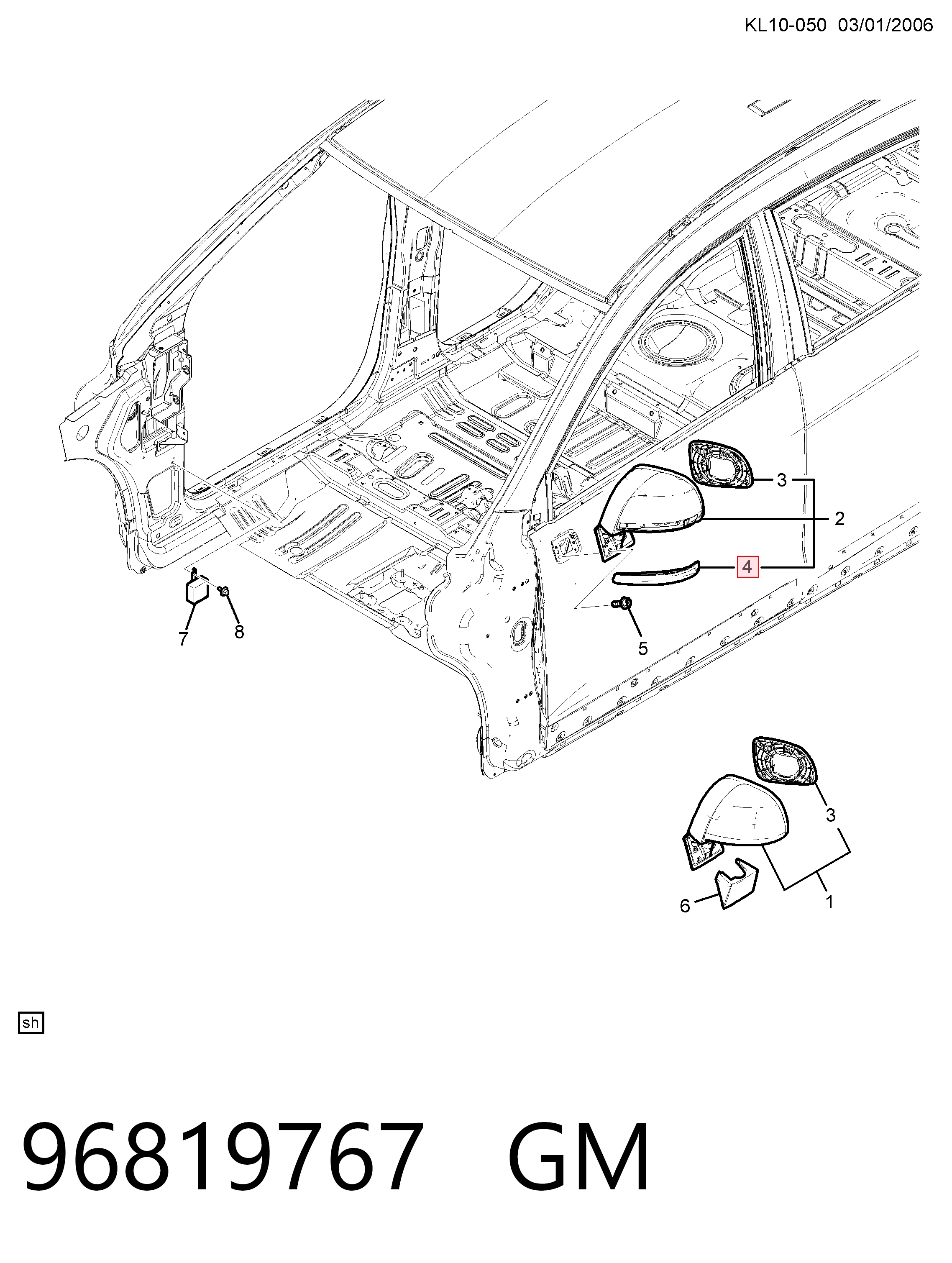 Купити 94544843 Opel Покажчик повороту дзеркала, лівий