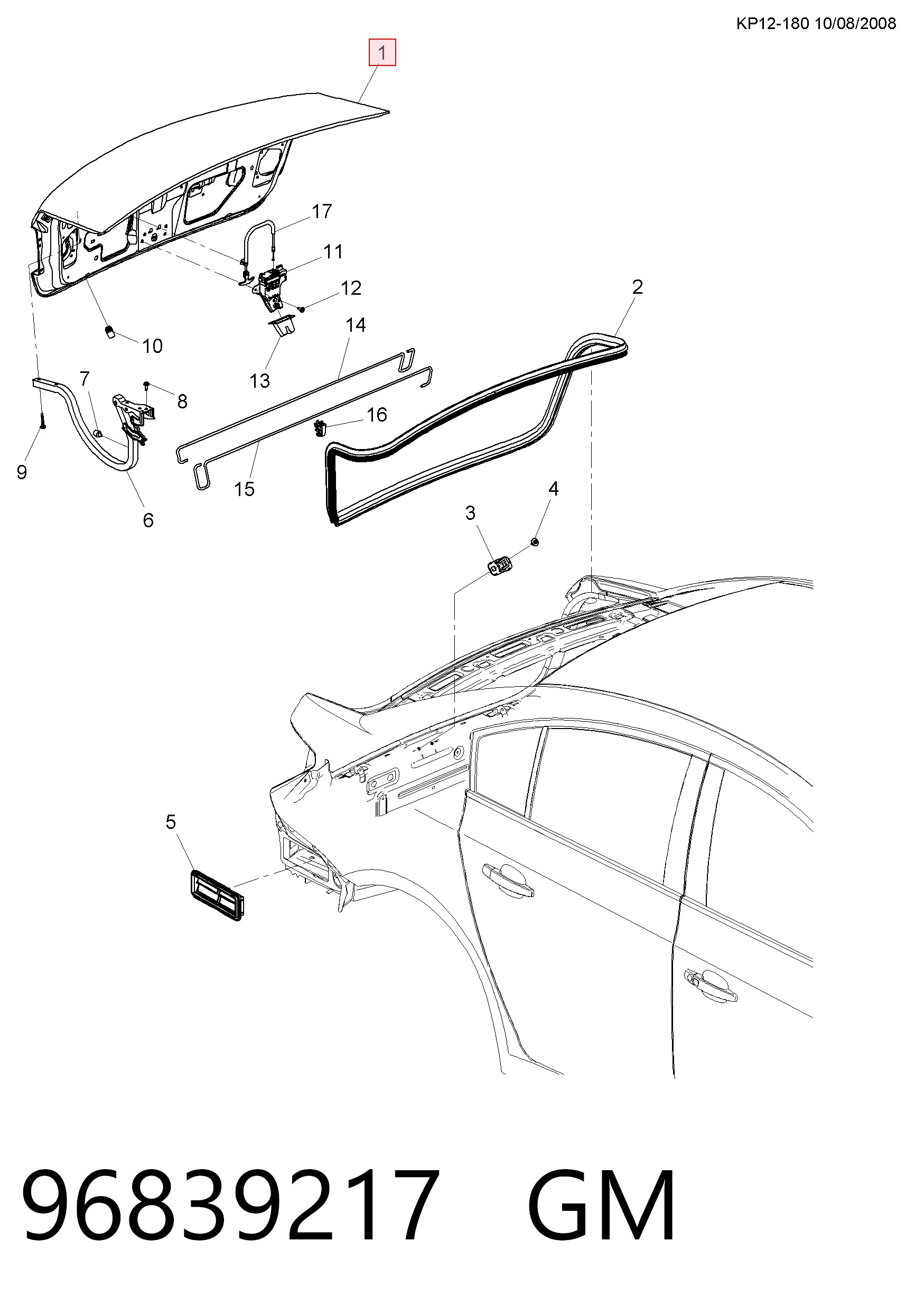 Кришка багажника Opel 95950847 ціна, від 107.96 USD