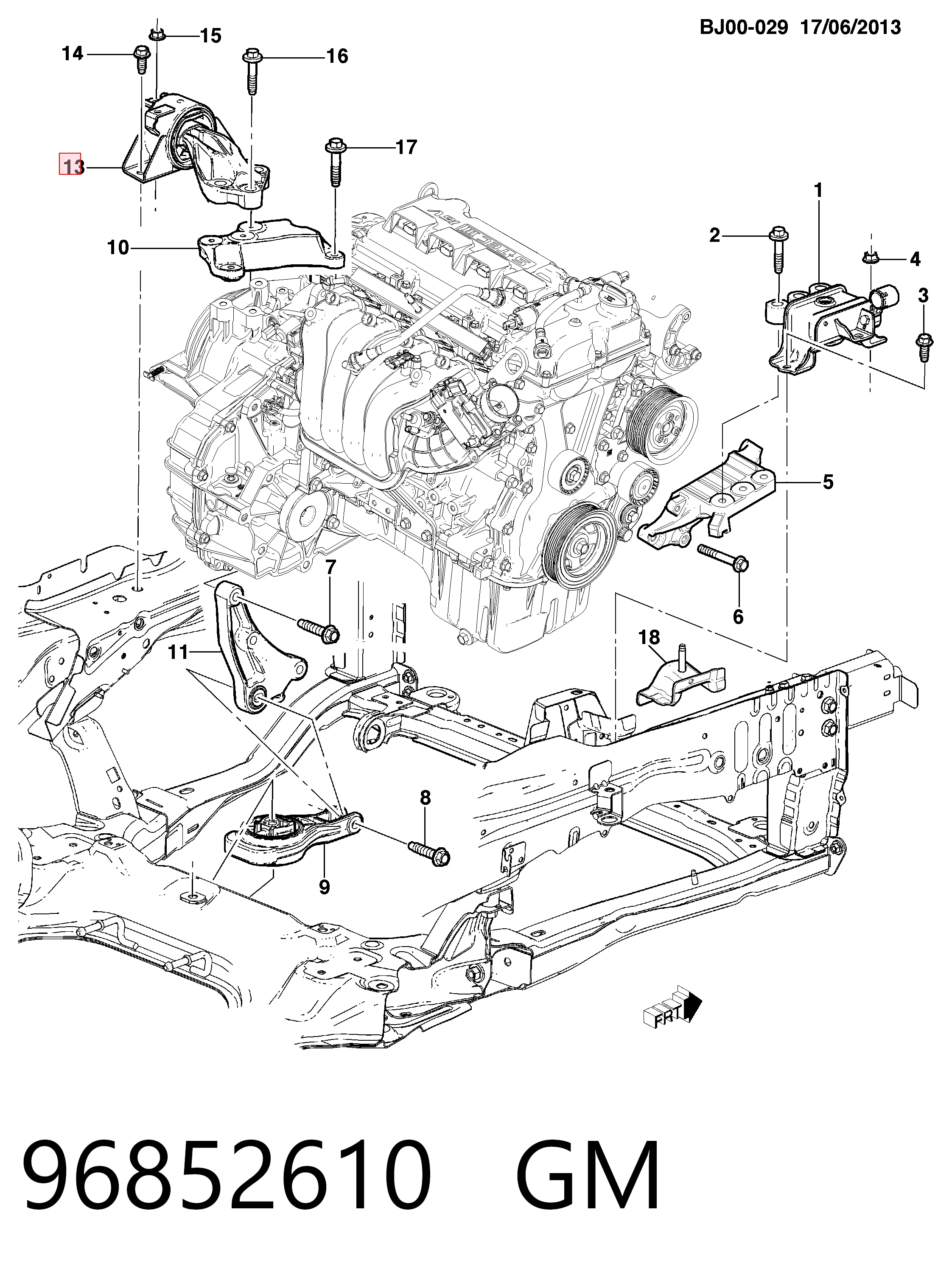 95032353 Opel Ліва опора двигуна