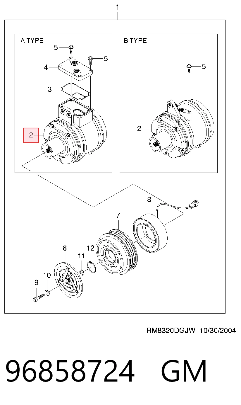 Купити Компресор кондиціонера Chevrolet Spark (Matiz)  M200, M250