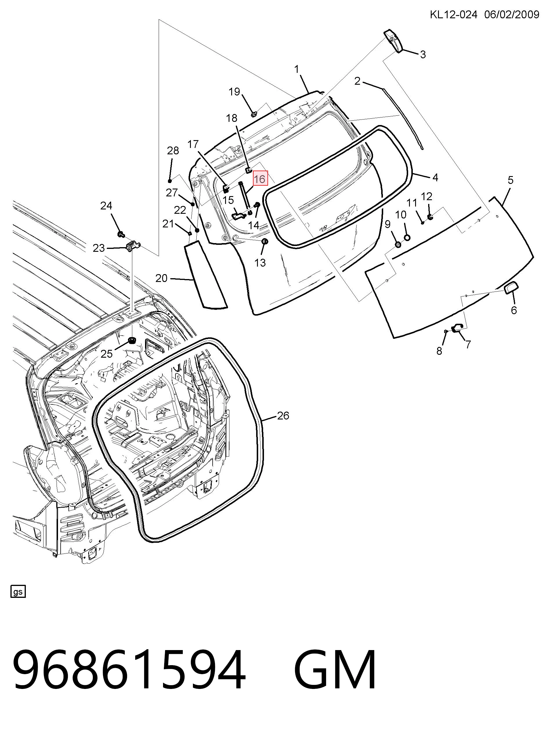 Амортизатор скла задніх, 3/5-ї двері (ляди) Polcar 2550AW ціна, від 3.80 USD