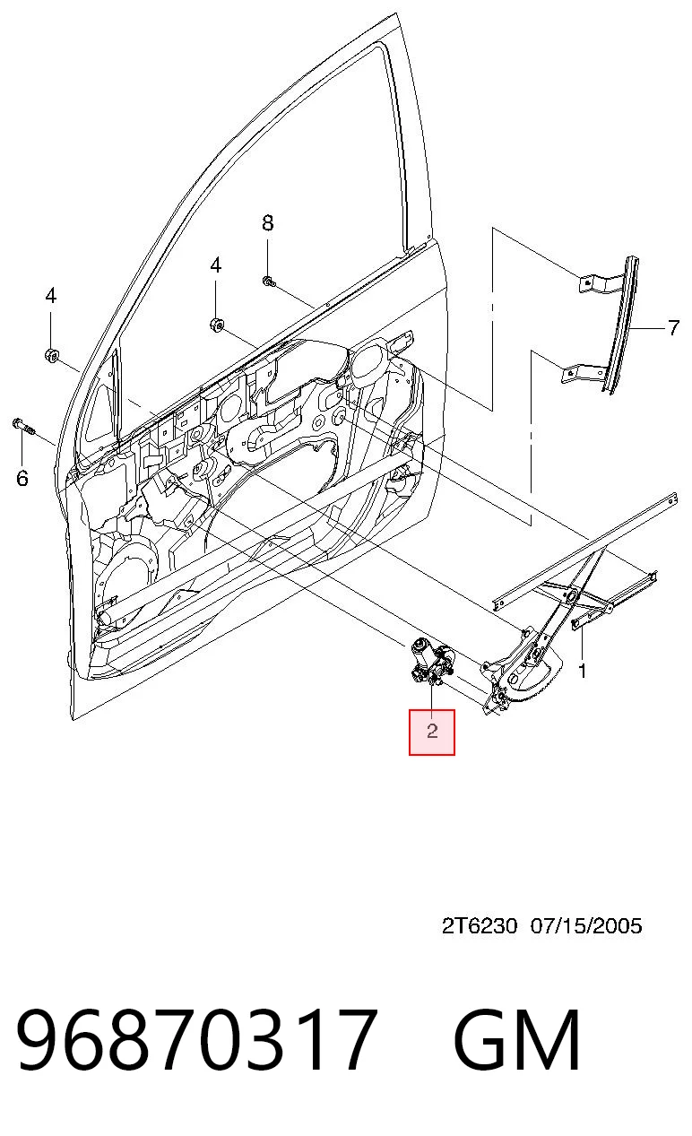 96870317 Peugeot/Citroen Мотор склопідйомника дверей передніх, правих