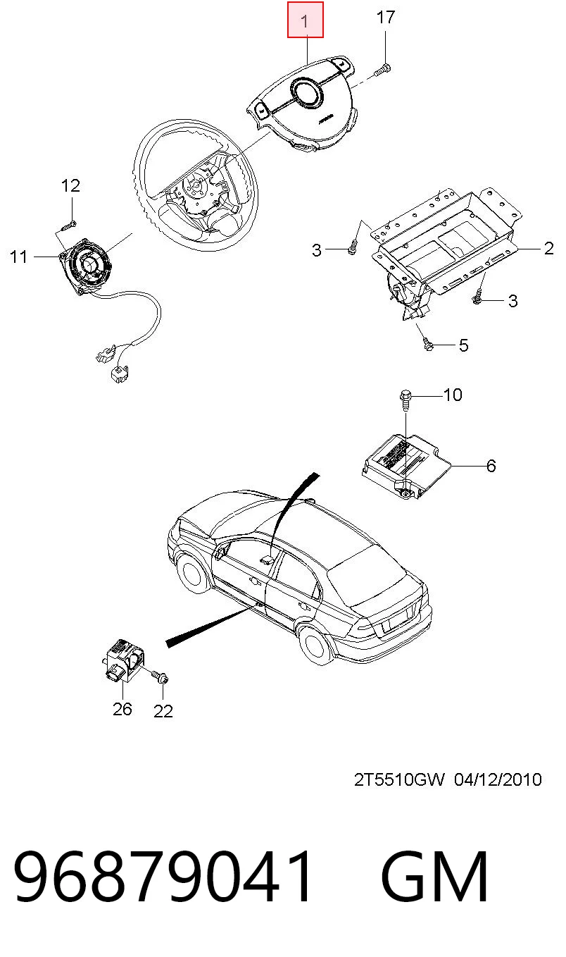 95481313 Peugeot/Citroen Подушка безпеки, водійська, AIRBAG