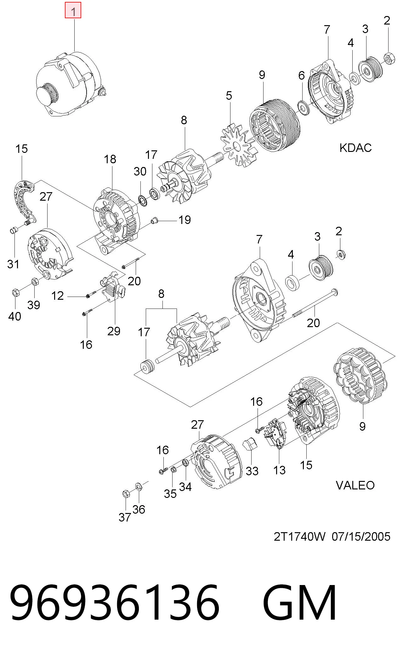 Авто генератор на Chevrolet Spark (Matiz)  M300