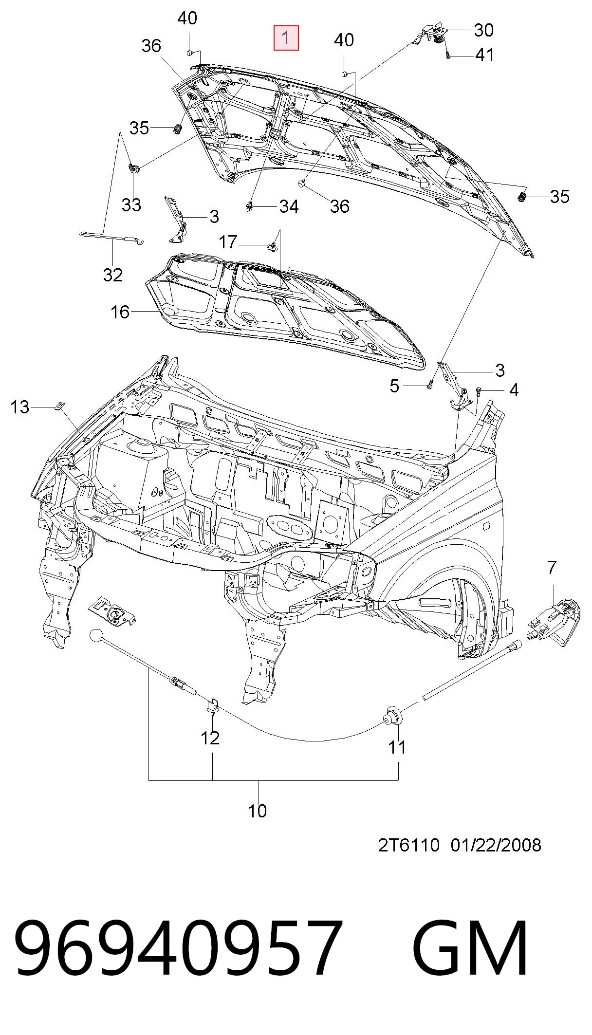 Капот Peugeot/Citroen 95164302