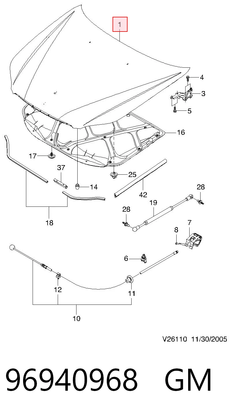 Купити 96940968 Peugeot/Citroen Капот