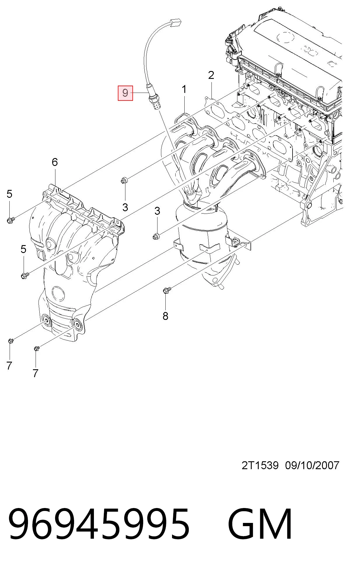 96951465 Peugeot/Citroen Датчик кисню