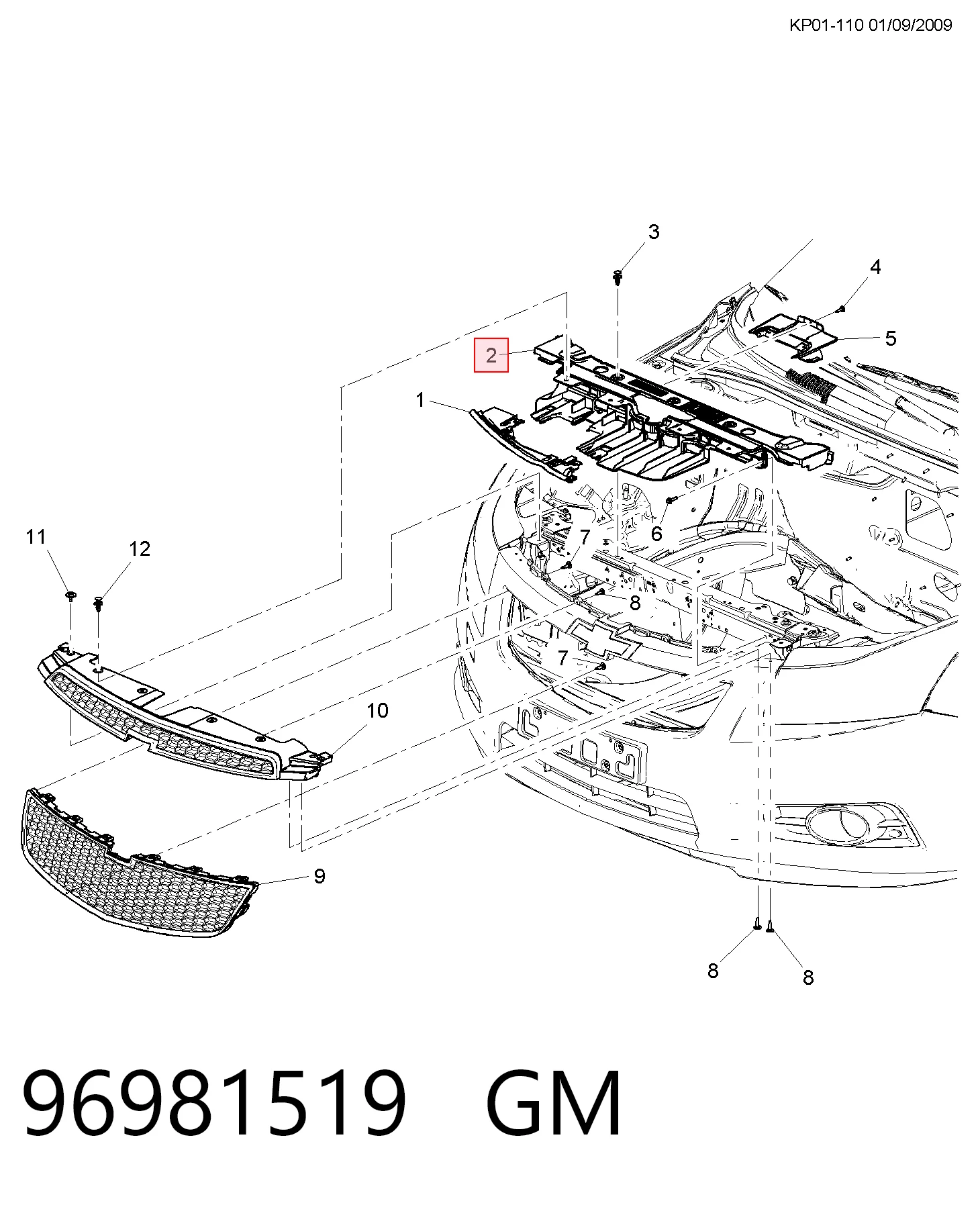 Кронштейн решітки радіатора Opel 95925418 ціна, від 33.86 USD