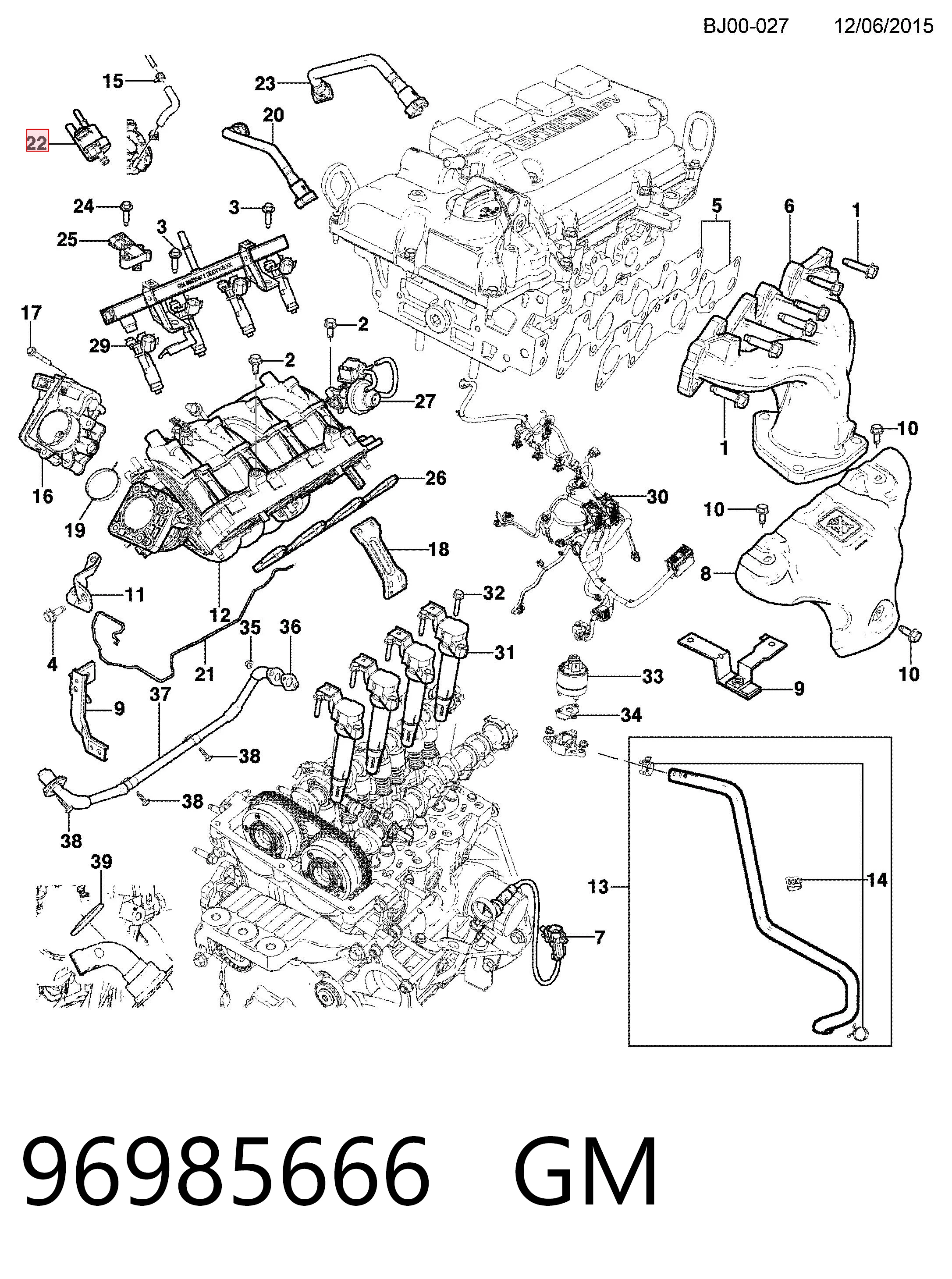 25190568 Peugeot/Citroen Клапан вентиляції газів паливного бака