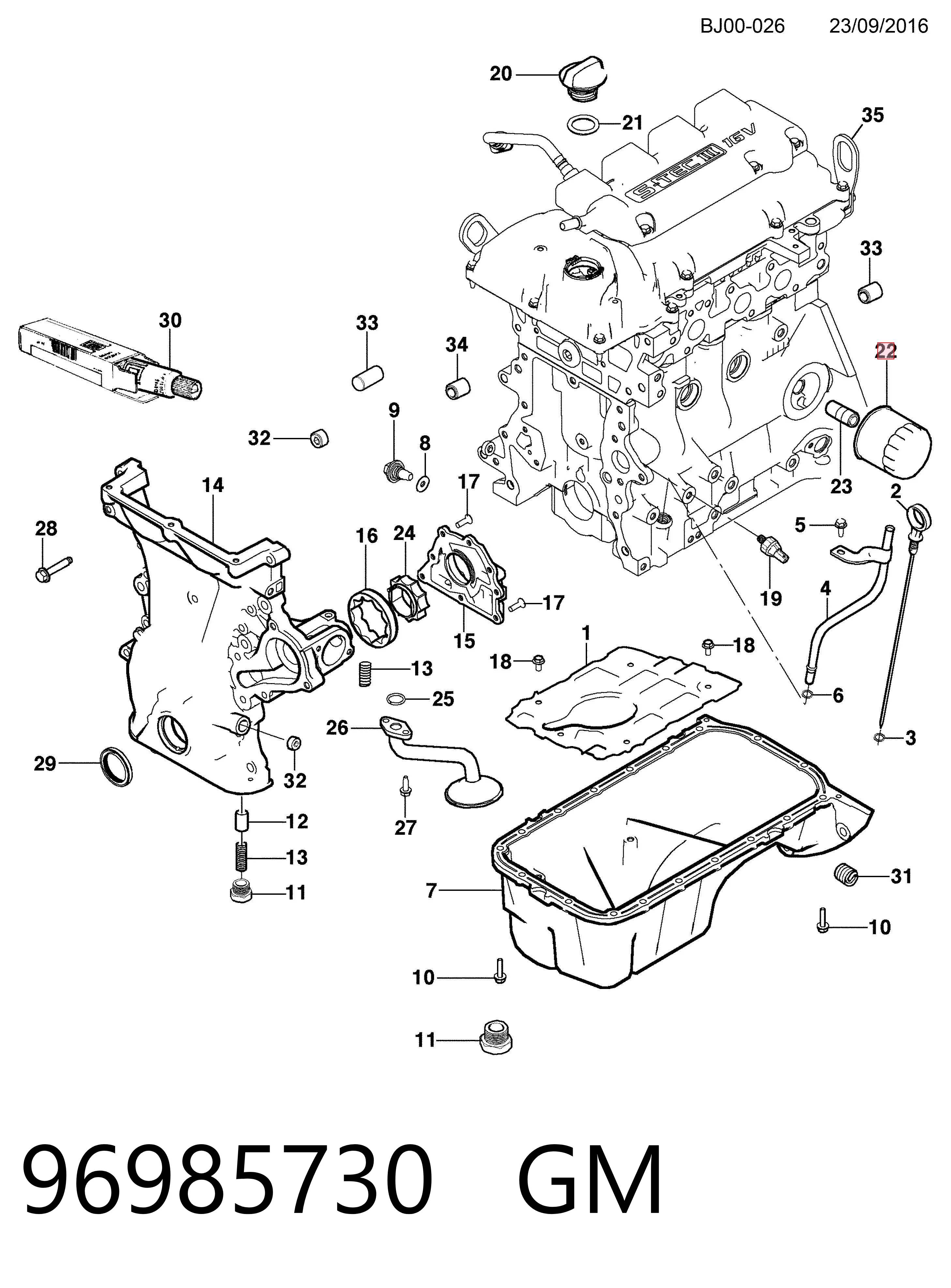 96985730 General Motors Фільтр масла