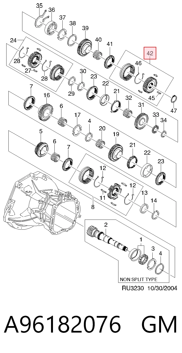 96182076 Opel Муфта синхронізатора, зовнішня обойма 5-ї передачі