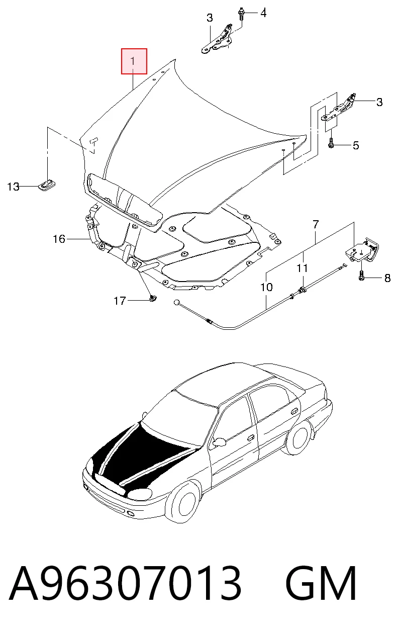  Капот Daewoo Lanos 