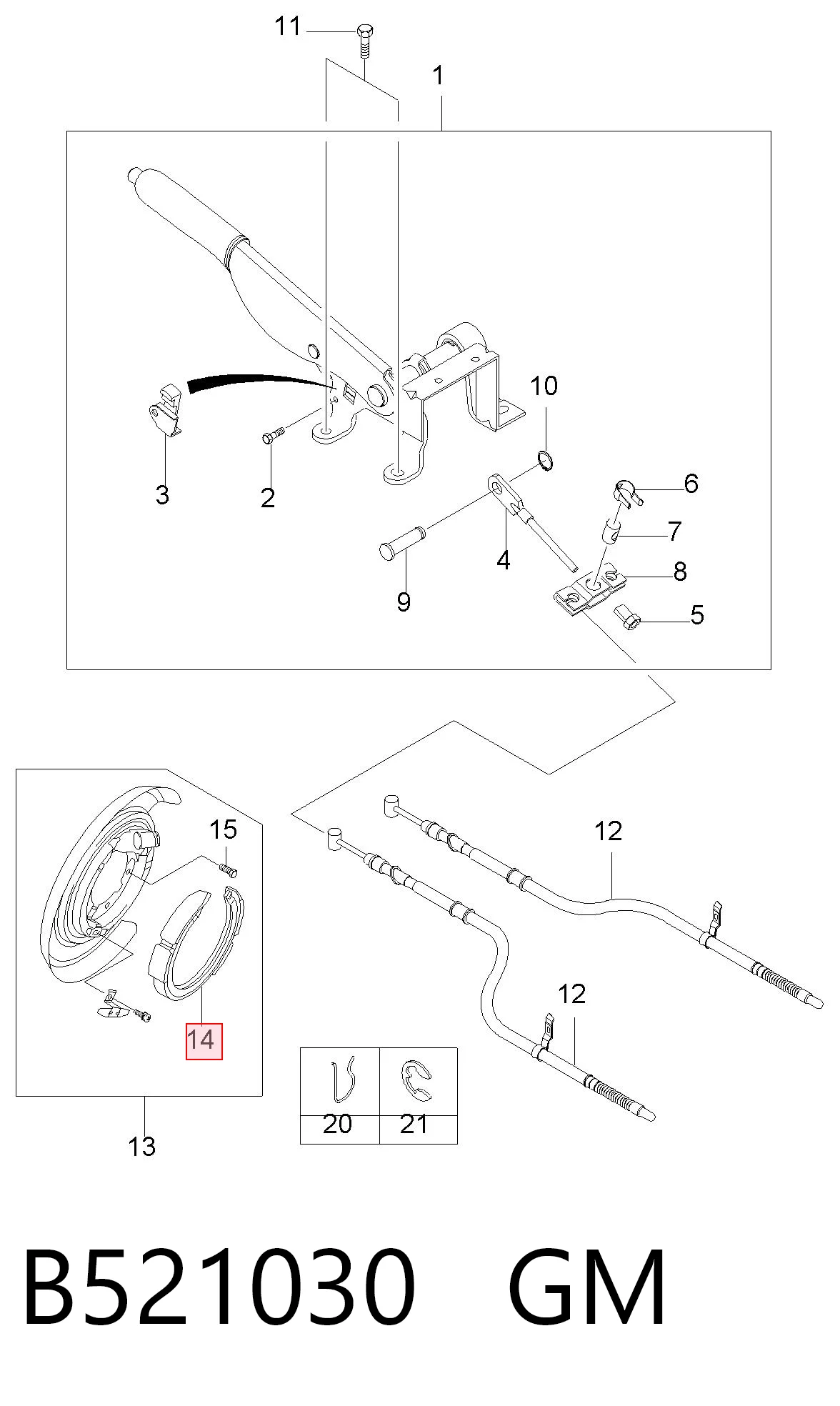 96298282 Opel Гальмівні колодки ручника