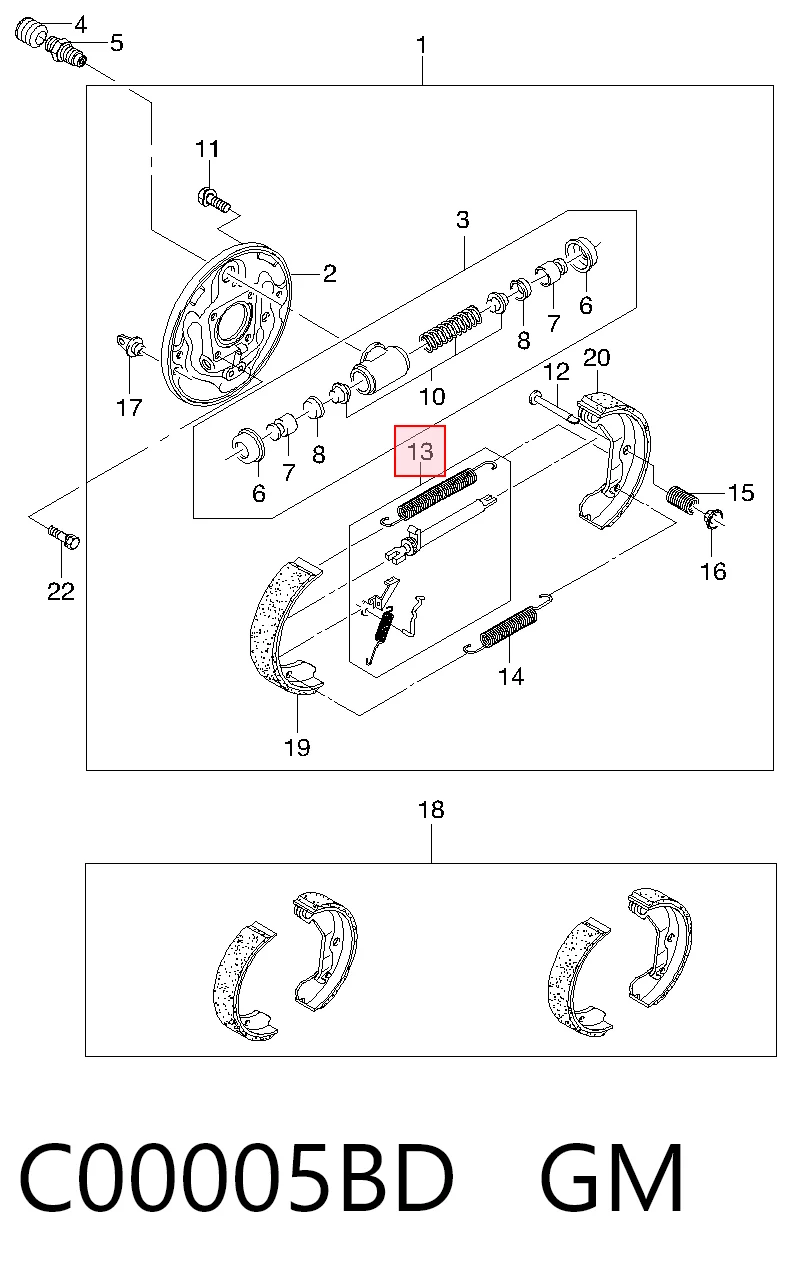 Купити BP07006KIT ASR Монтажний комплект задніх барабанних колодок