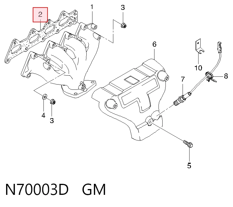 Купити Прокладка колектора Chevrolet Aveo I T200